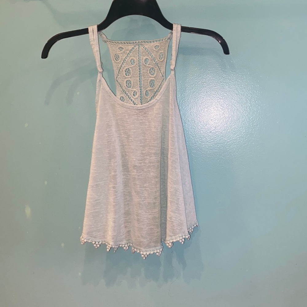 Light blue thin cropped tank top